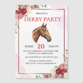 Convite de festa Derby de cavalo floral elegante