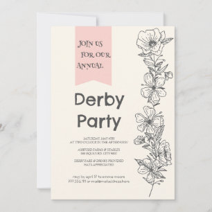 Convite de festa Derby Floral Elegante Kentucky De