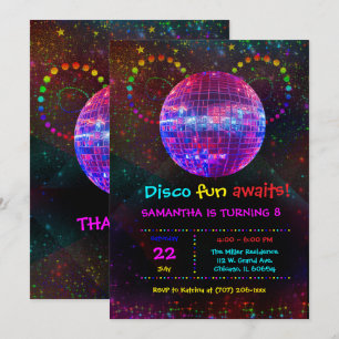 Convite de Festa Disco Personalizado - Design Edit