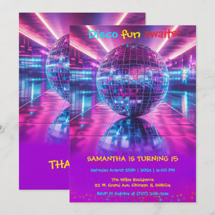 Convite de Festa Disco Personalizado - Design Edit