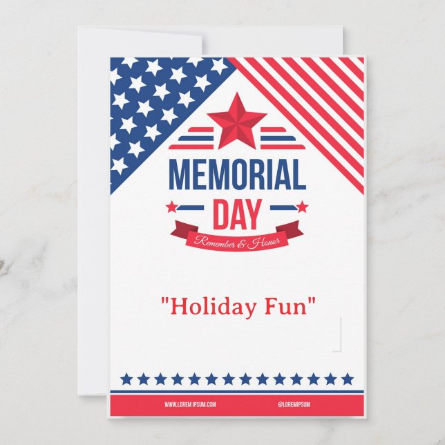 Convite de Festa "Diversão no Feriado" do Dia da M ("Memorial Day "Holiday Party Invite")