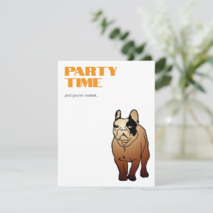 Convite de festa do Bulldog Francês