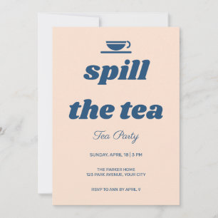 Convite de Festa do Chá Retro Spill the Tea
