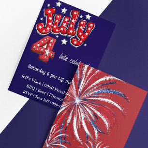 Convite de Festa do Dia da Independência 4 de Julh