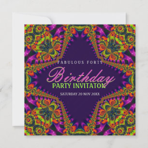 Convite de festa do evento Psychedelic Fun Fabulou