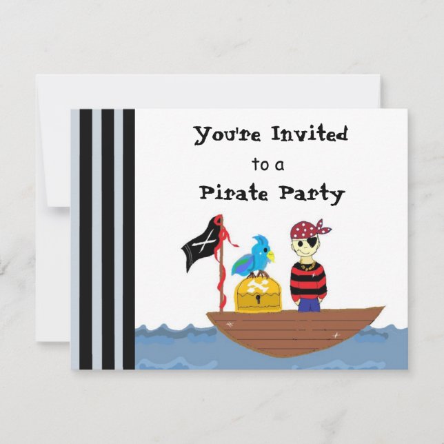 Convite de Festa do Navio Pirata (Frente)