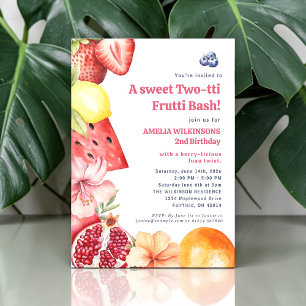 Convite de Festa Dois-em-Tis Aquarela de Frutas Tr