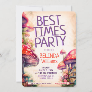 Convite de Festa dos Melhores Tempos com Cogumelos