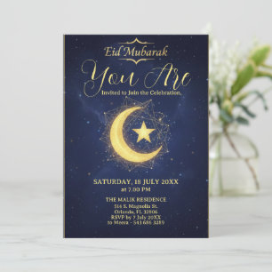 Convite de Festa Eid Mubarak Noite Estrelada