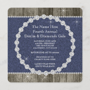 Convite de festa Elegant Denim and Diamonds