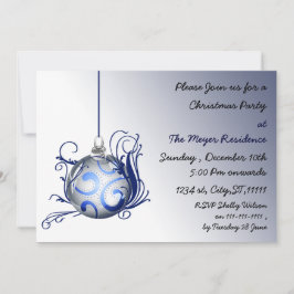 convite de festa elegante azul de Natal