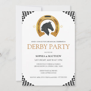 Convite de festa elegante de Derby com ferradura d