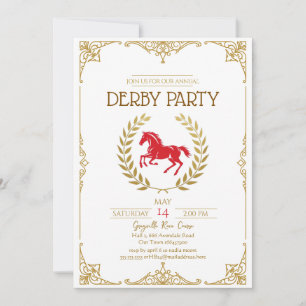 Convite de festa elegante de Derby Evento de corri