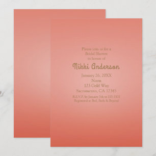 Convite de Festa Elegante e Chic Banhado em Coral 