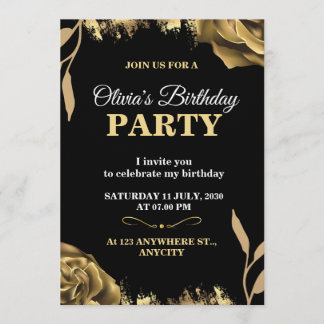 Convite de Festa Elegante e Sofisticado – CARTÃO P