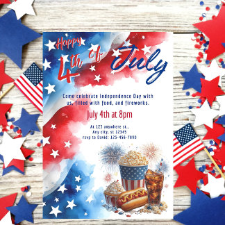 Convite de Festa Feliz 4 de Julho