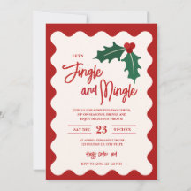 Convite de Festa Festiva de Natal Jingle Mingle