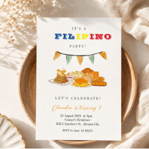 Convite de Festa Filipina Jantar de Aniversário Fi