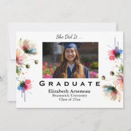 Convite de festa floral para formatura personaliza
