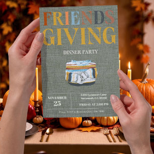 Convite de Festa Friendsgiving de Suéter Aconchega