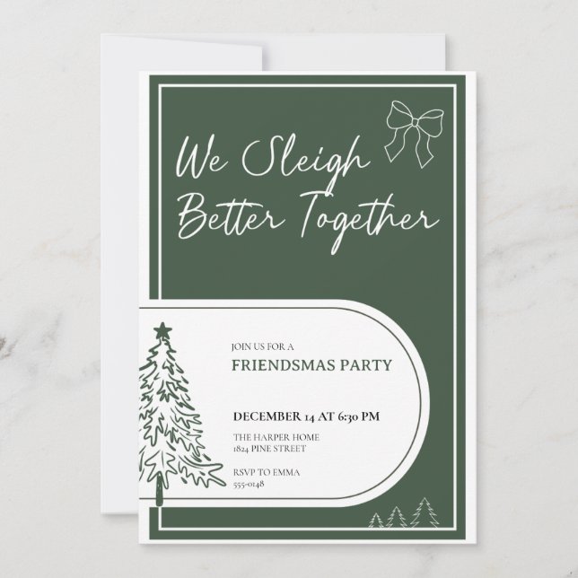 Convite de Festa Friendsmas, Convite de Natal (Frente)