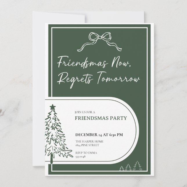 Convite de Festa Friendsmas, Convite de Natal (Frente)
