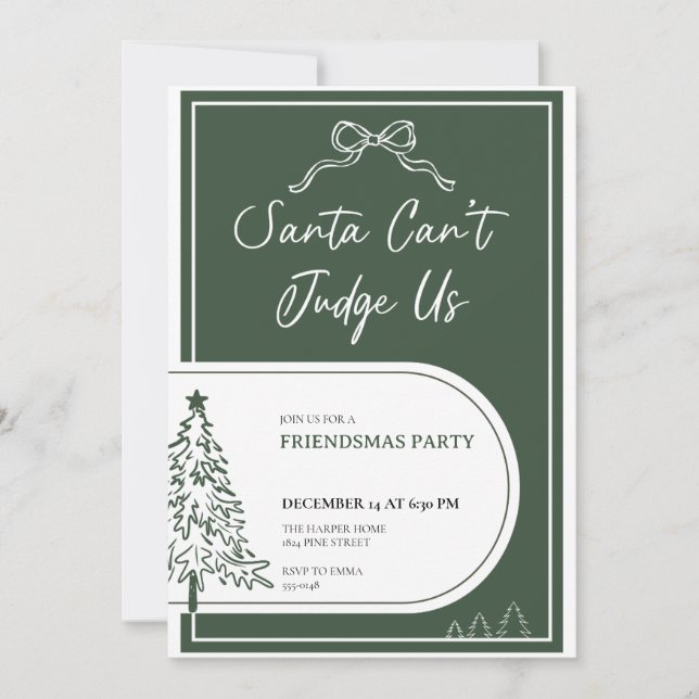 Convite de Festa Friendsmas, Convite de Natal (Frente)