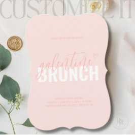 Convite de festa Galentine moderno rosa coral