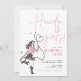 Convite de Festa Galentine's Howdy Girls