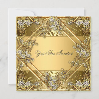 Convite de festa Gold on Gold