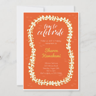 Convite de festa havaiana vermelho