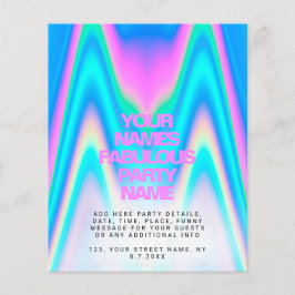 Convite de festa holográfico iridescente orçamento