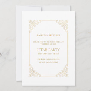 Convite de Festa Iftar com Moldura Barroca Opulent