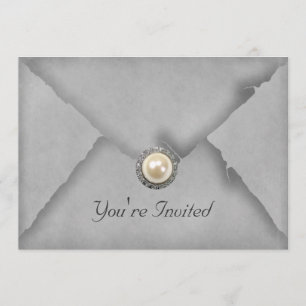 Convite de festa Jewels and Lace Gray