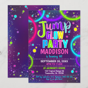 Convite de Festa Jump Glow