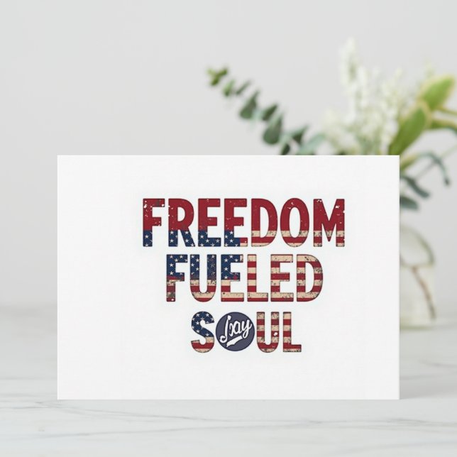 Convite de Festa 'Liberdade Alimentou Minha Alma'  (Em pé/Frente)