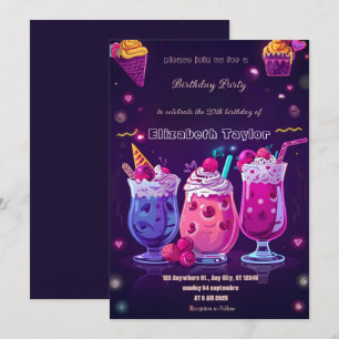 Convite de Festa Louca de Milkshake – Doce Colorid