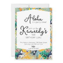 Convite de Festa Luau | Tucanos & Abacaxi