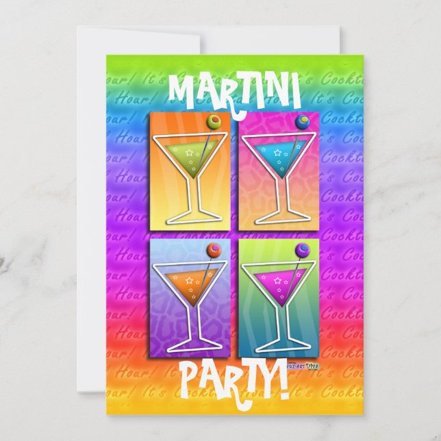 Convite de Festa MARTINIS Pop Art (5X7) (Frente)