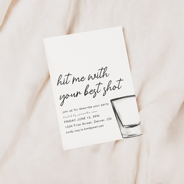 Convite de Festa 'Me Dê Seu Melhor Tiro' (Criador carregado)