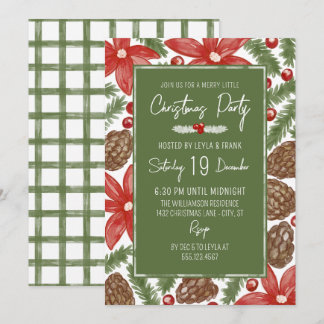Convite de Festa Merry Christmas com Poinsettia &