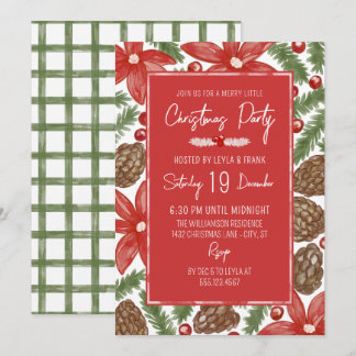 Convite de Festa Merry Christmas com Poinsettia &