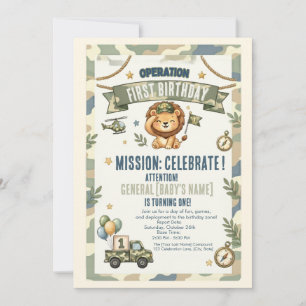 Convite de Festa Militar Operação Primeiro Anivers