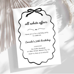 Convite de Festa Minimalista Tudo Branco