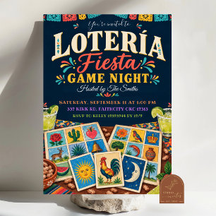 Convite de Festa Noturna de Loteria Mexicana