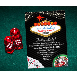 Convite de Festa Noturna no Cassino de Vegas