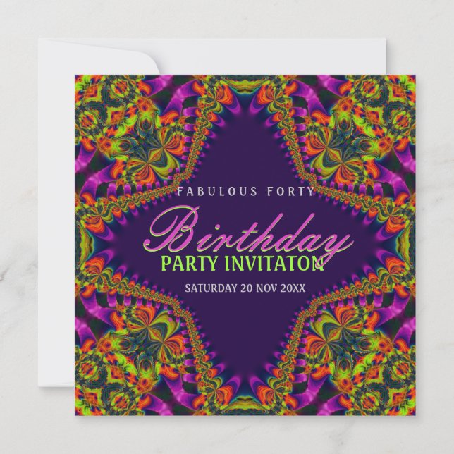 Convite de festa para evento divertido e fabuloso  (Frente)
