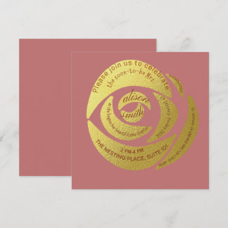 Convite de festa para Noiva para Ser em Rosa Poeir