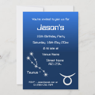 Convite de festa personalizado da Galáxia do Zodía
