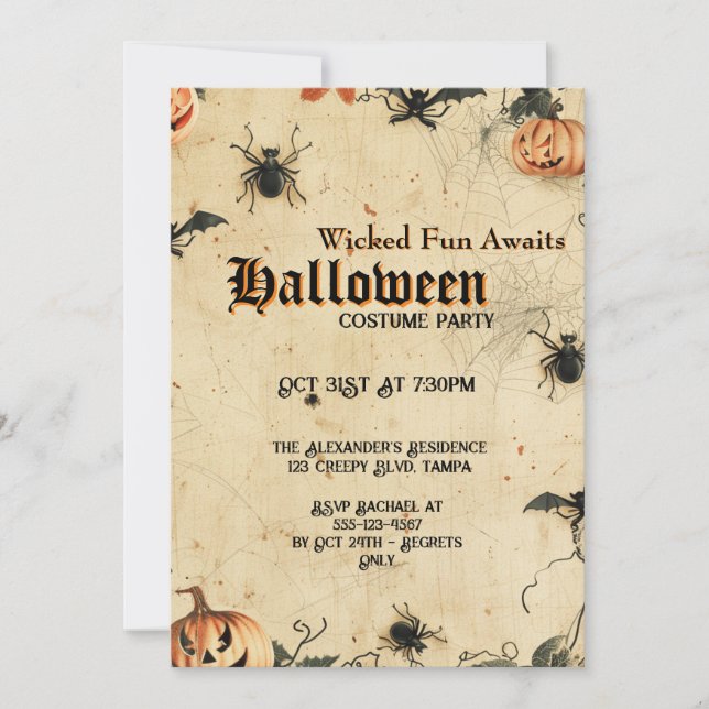 Convite de Festa Personalizado para Halloween Assu (Frente)